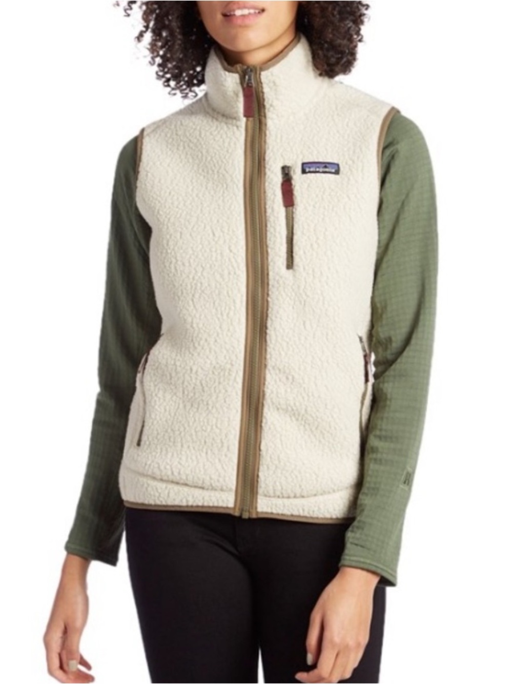 Patagonia Retro Pile Vest | Cream Sherpa Fleece Full Zip | Womens Small